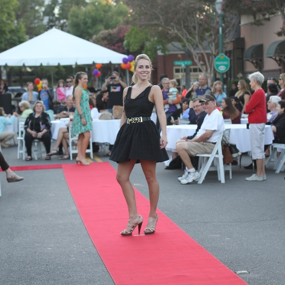 summer short 3 strap dress, with pocket, belt, 100%Cotton, made San francisco, - Picture 3 of 5